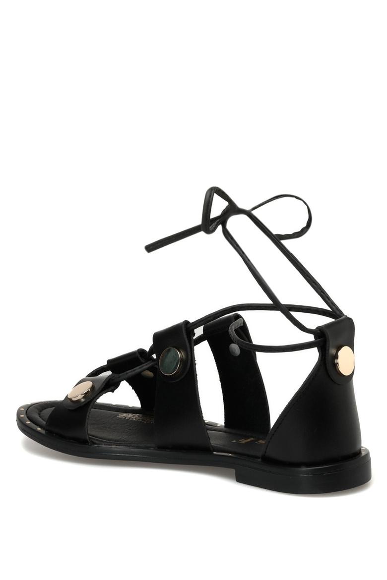  FEMME  NOIR  SANDALES PLATES  DS20093 3FX
